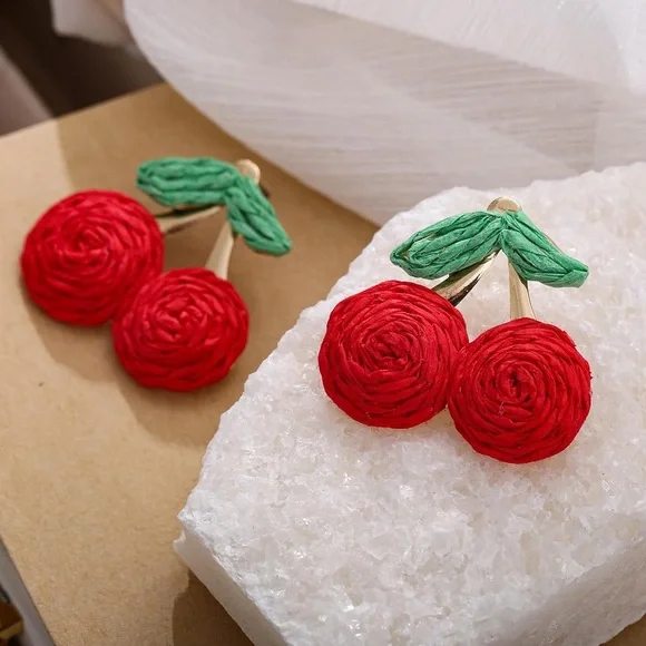 Handmade Cherry Earrings - Picture 8 of 8